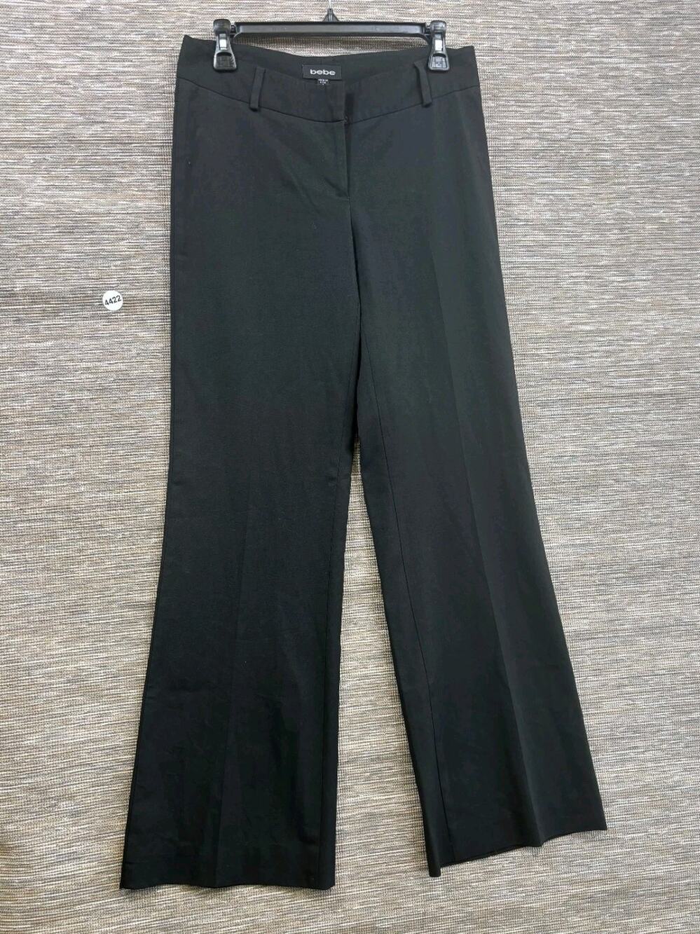 Bebe Wide Leg Dress Pants Womens Size 6 Black Mid Rise Stretch Casual Career
